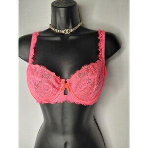 Victorias Secret Pink Lace Underwire Bra Size 34C